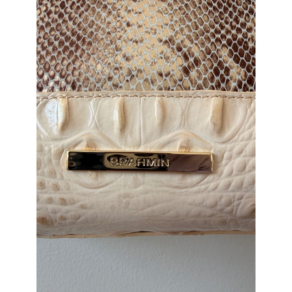 Brahmin Carrie Crossbody Bag Sunglow Dakota Snakeskin Croc Leather N67106000381 - Picture 3 of 15